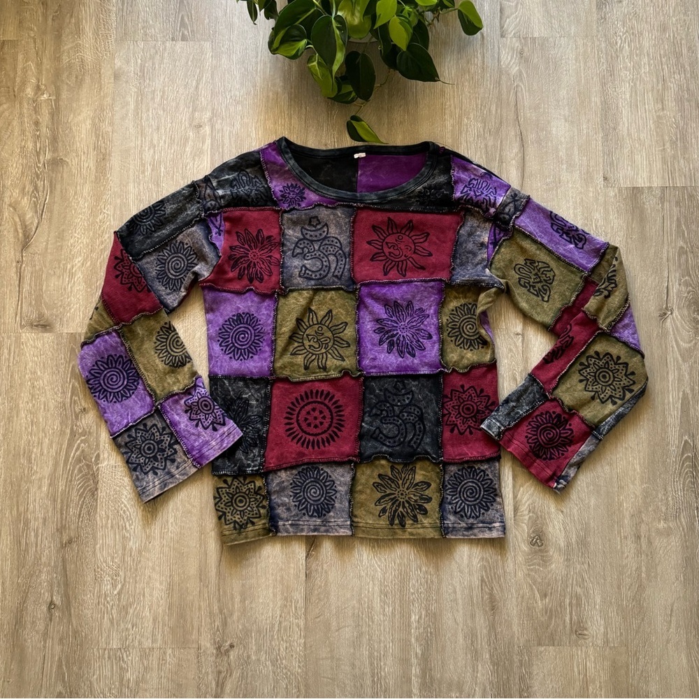 Vintage 90’s Patchwork Whimsy Hippy Boho Top